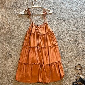 SHEIN Orange Midi Dress